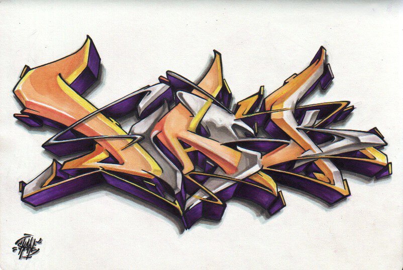 Graffiti Sketch - Photo by Skare - Skare, Diask, wildstyle (2013)