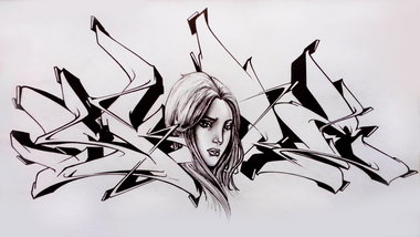 Graffiti Sketch - Photo by Skare - Skare, girl, sketch (2013)