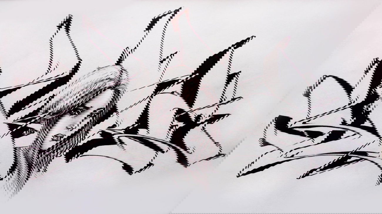 Graffiti Sketch - Photo by Skare - Skare, girl, sketch (2013)