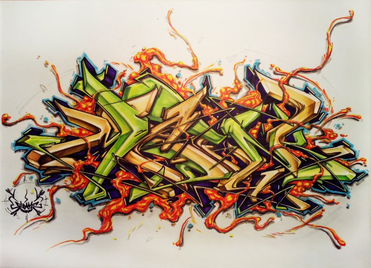 Graffiti Sketch in Warsaw - Photo by Skare - Skare, Mad, flava (2014)