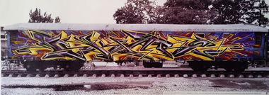Graffiti Sketch in Warsaw - Photo by Skare - Skare, Train, sketch (2014)
