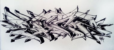 Graffiti Sketch in Warsaw - Photo by Skare - Skare, battle, wildstyle (2014)