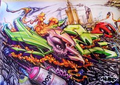 Graffiti Sketch in Warsaw - Photo by Skare - Battle, Dope, Cans (2014)