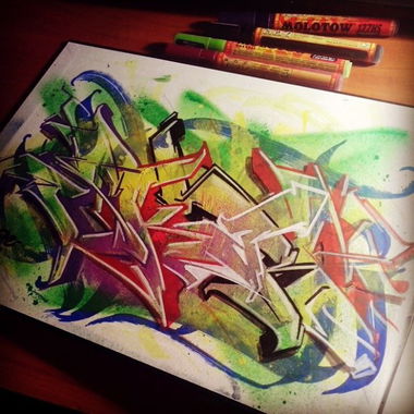 Graffiti Sketch in Warsaw - Photo by Skare - Skare, fast, sketch (2014)