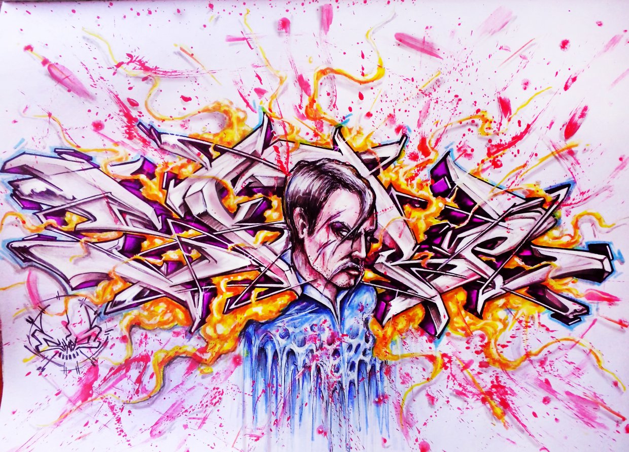 Graffiti Sketch in Severodonetsk - Photo by Skare - Skare, sketch, Ukraine (2014)