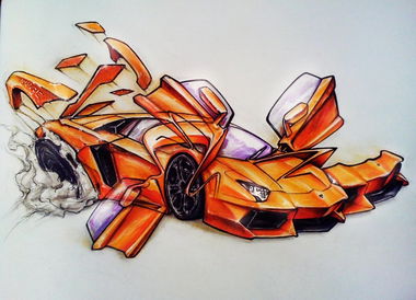 Graffiti Sketch - Photo by Skare - Skare, Lamborghini, Avendator (2014)
