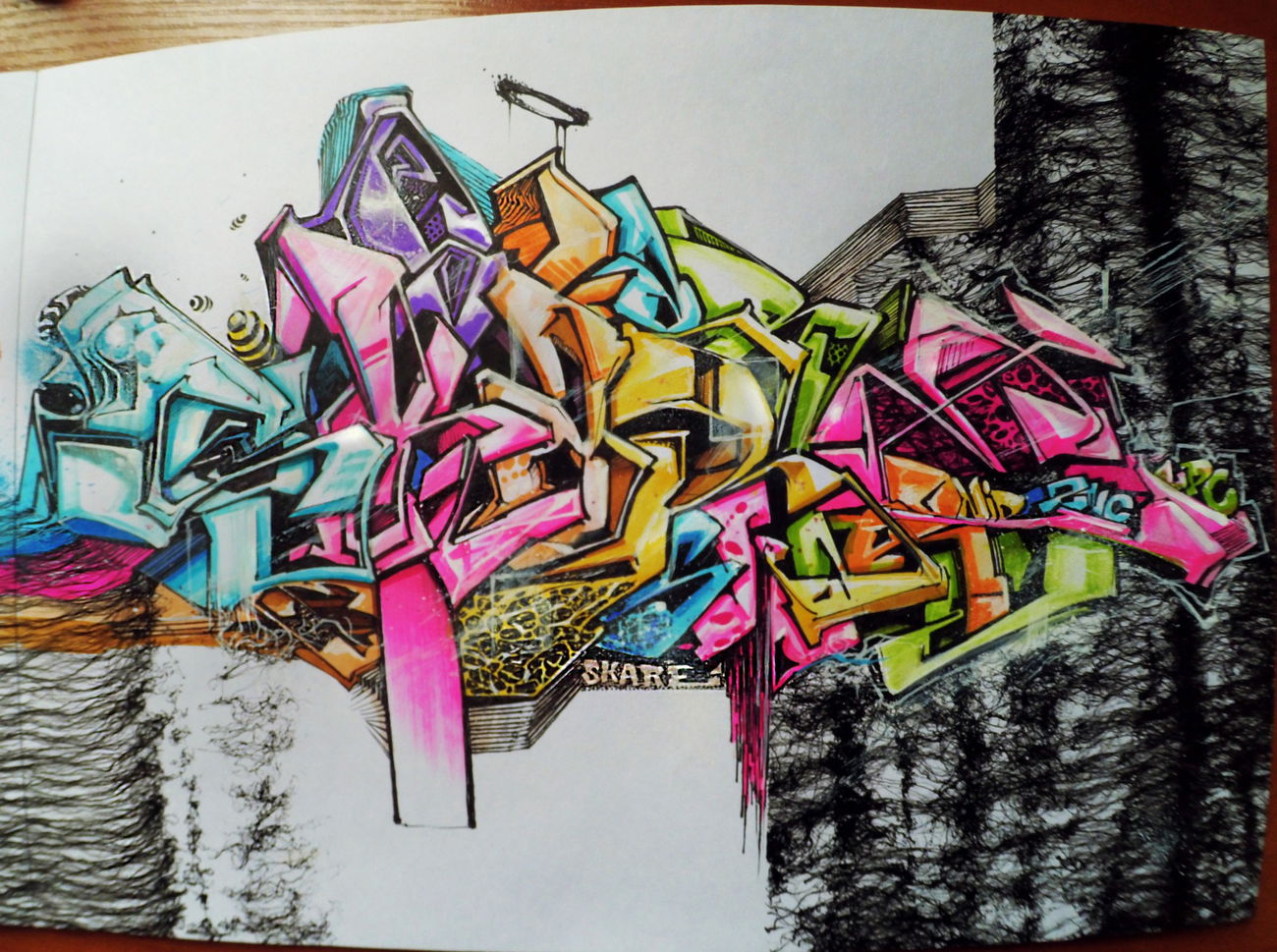 Graffiti Sketch - Photo by Skare - skare, skareone, sketching