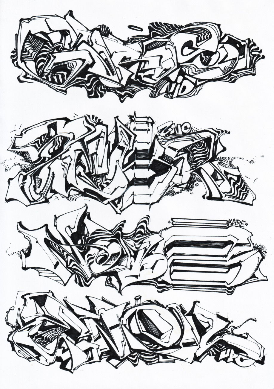 Graffiti Sketch - Photo by Skare - poster, markers, sketch