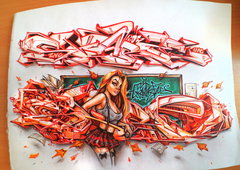 Graffiti Sketch - Photo by Skare - Skare, Girl, Sketch (2016)