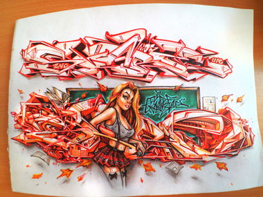 Graffiti Sketch - Photo by Skare - Skare, Girl, Sketch (2016)