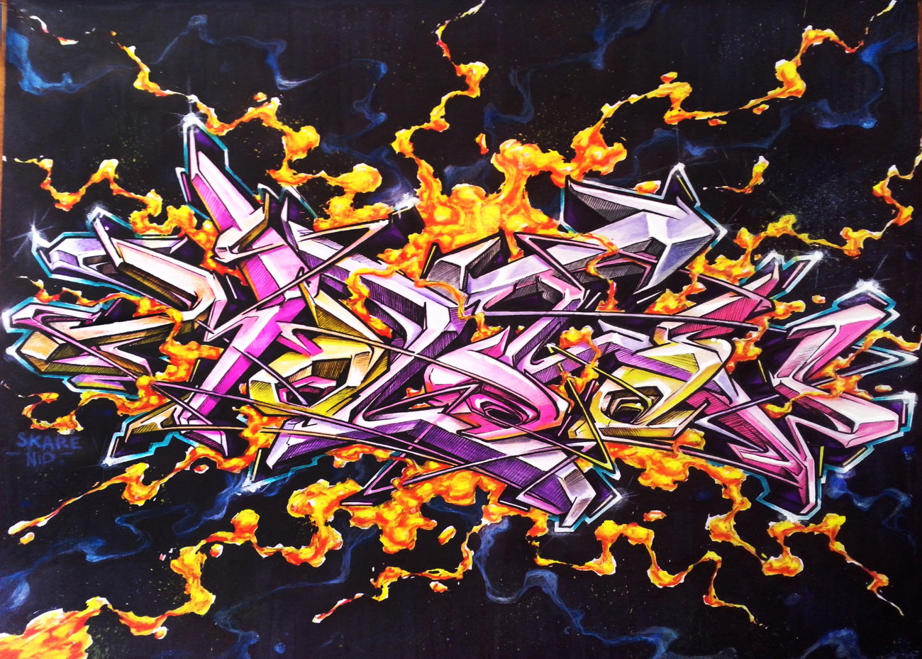 Graffiti Sketch in WARSAW - Photo by Skare (2015)