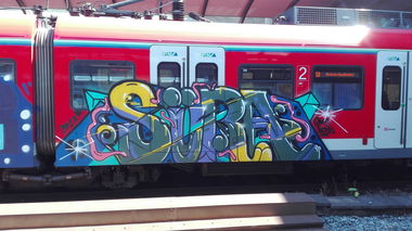 Graffiti Train - Photo by Skirmos - Süra, Mainz (2017)