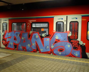 Graffiti Train - Photo by Skirmos - Pans, Frankfurt (2016)