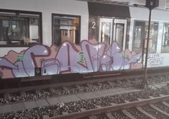Graffiti Train - Photo by Skirmos - vlexx, mainz (2017)