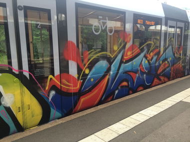 Graffiti Train - Photo by Skirmos - vlexx, mainz (2016)