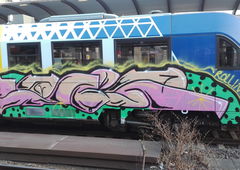 Graffiti Train - Photo by Skirmos - vlexx, mainz (2017)
