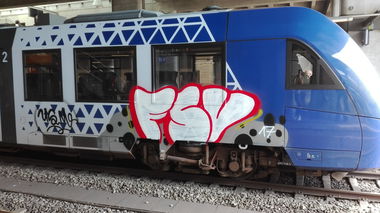Graffiti Train - Photo by Skirmos - fsv, mainz (2017)