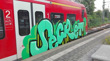Graffiti Train - Photo by Skirmos - Secret, Mainz (2016)
