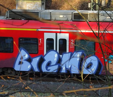 Graffiti Train - Photo by Skirmos - Bigmo, Frankfurt (2016)