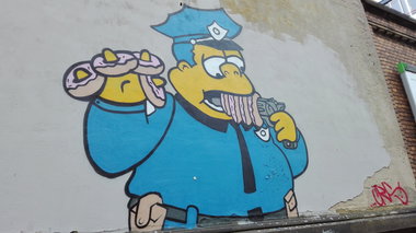 Graffiti Wall - Photo by Skirmos - Simpsons, wiggum, frankfurt (2015)