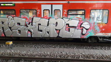Graffiti Train - Photo by Skirmos - Mainz (2017)