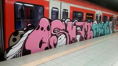 Graffiti Train - Photo by Skirmos - Osman, Stuttgart (2016)
