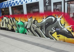 Graffiti Train - Photo by Skirmos - Mainz, Hbf, Usm (2016)