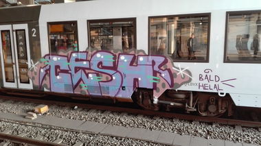 Graffiti Train - Photo by Skirmos - vlexx, mainz (2017)