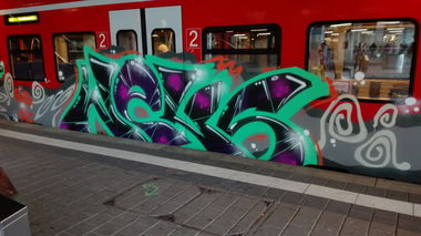 Graffiti Train - Photo by Skirmos - Mainz (2016)