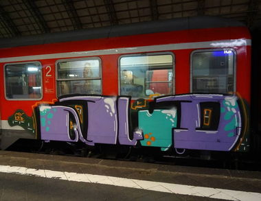 Graffiti Train - Photo by Skirmos - Frankfurt, Mainz (2016)