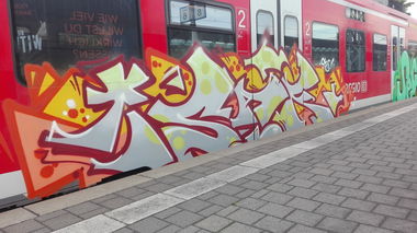 Graffiti Train - Photo by Skirmos - Isak, Mainz (2016)