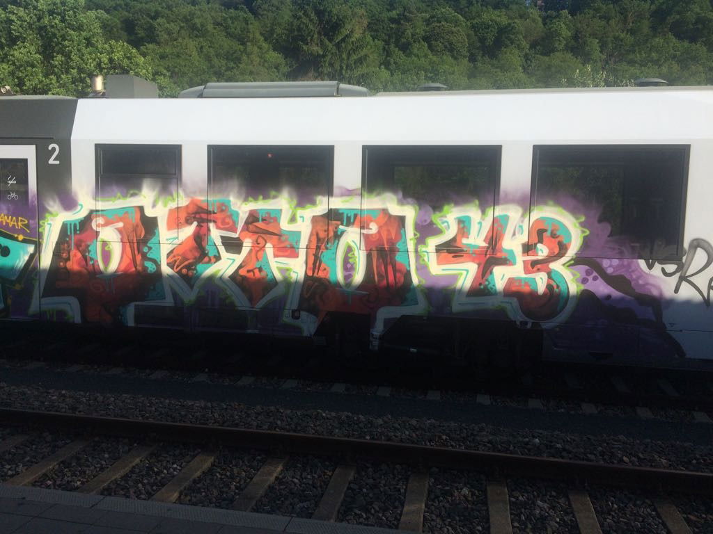 Graffiti Train - Photo by Skirmos - Mainz, Otto43, dns (2017)