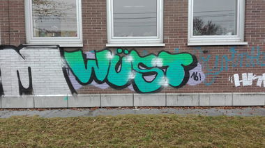 Graffiti Bombing - Photo by Skirmos - wüst, mainz (2016)