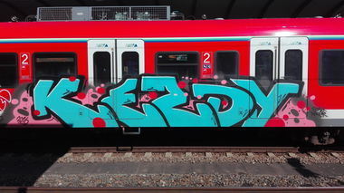 Graffiti Train - Photo by Skirmos - Kezdy, Mainz, Hauptbahnhof (2016)