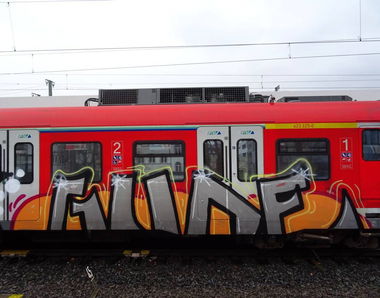 Graffiti Train - Photo by Skirmos - Gude, Frankfurt (2016)