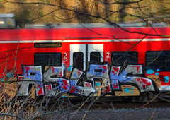 Graffiti Train - Photo by Skirmos - aslak, frankfurt (2016)