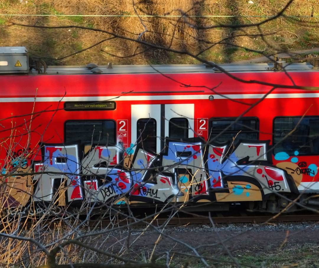Graffiti Train - Photo by Skirmos - aslak, frankfurt (2016)