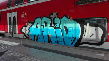 Graffiti Train - Photo by Skirmos - Arid, Mainz (2016)