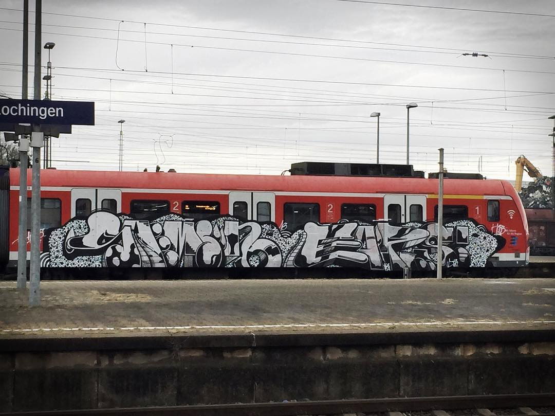 Graffiti Train in Stuttgart hauptbahnhof  - Photo by Skirmos (2017)