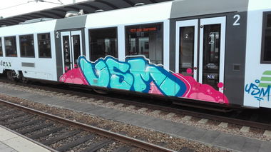 Graffiti Train - Photo by Skirmos - Usm, Mainz (2016)