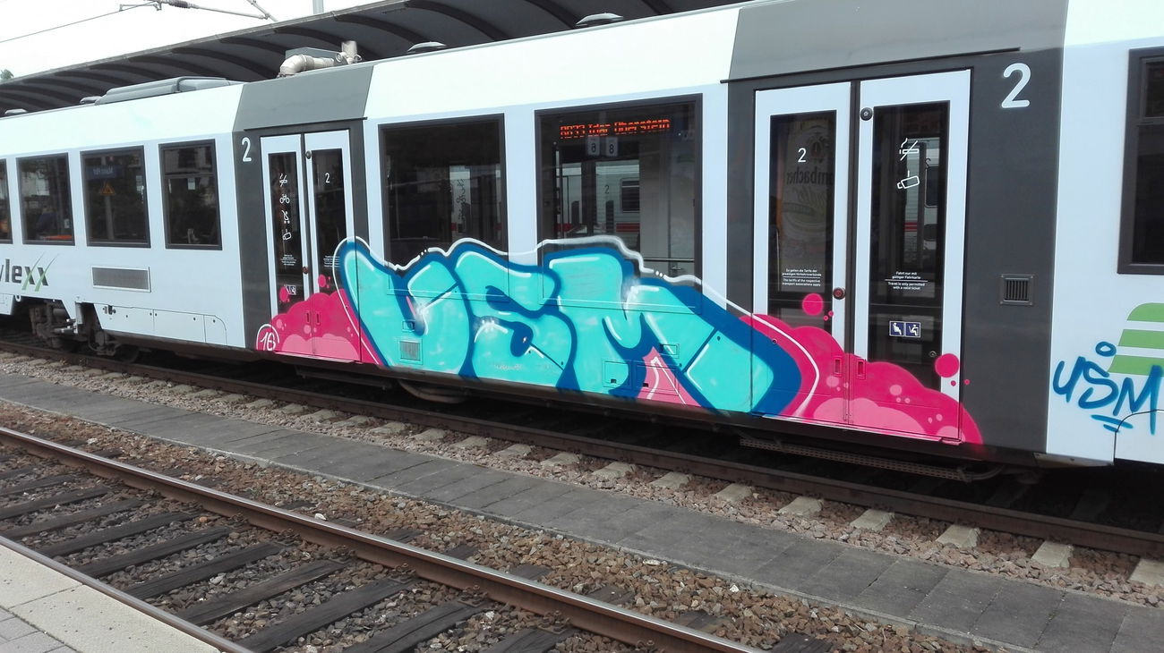 Graffiti Train - Photo by Skirmos - Usm, Mainz (2016)