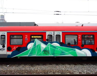 Graffiti Train - Photo by Skirmos - astro, frankfurt (2016)