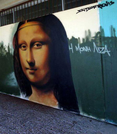 Graffiti Wall in Kalamata - Photo by Skitsofrenis - Mona, Lisa, davinci