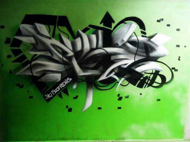 Graffiti Wall in Kalamata - Photo by Skitsofrenis - letters, 3d