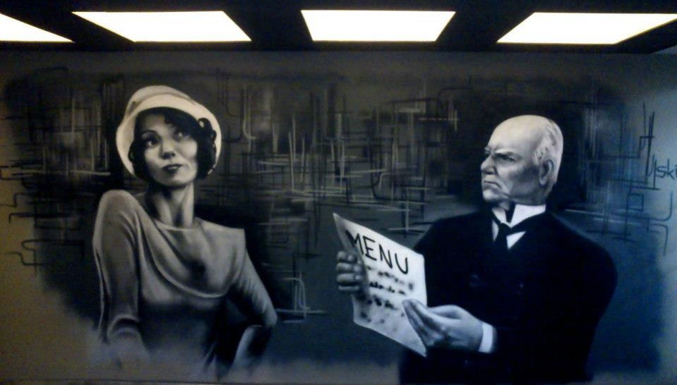 Graffiti Street Art in Kalamata - Photo by Skitsofrenis - girl, old, black (2012)