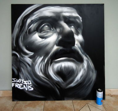 Graffiti Artwork - Photo by Skitsofrenis - canvas, grey, statue (2013)