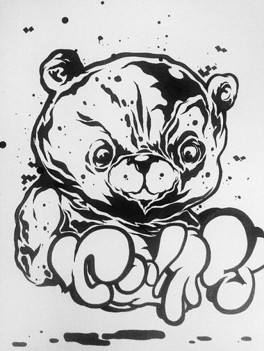 Graffiti Sketch in Moscow - Photo by Slash - bears, art, sketch (2013)