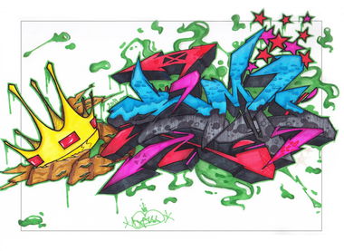 Graffiti Sketch in Aqtau - Photo by Small139 - Small139, SML, WildStyle (2014)