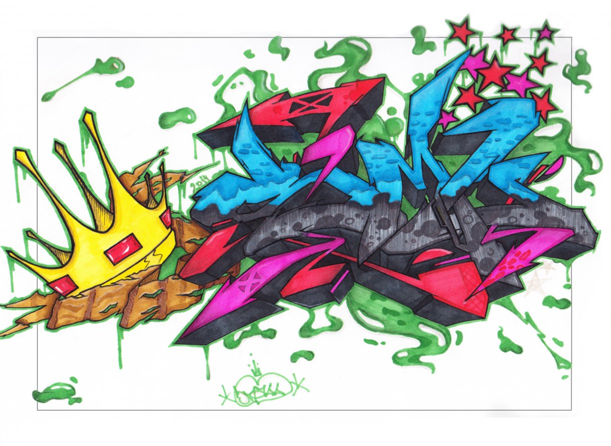 Graffiti Sketch in Aqtau - Photo by Small139 - Small139, SML, WildStyle (2014)