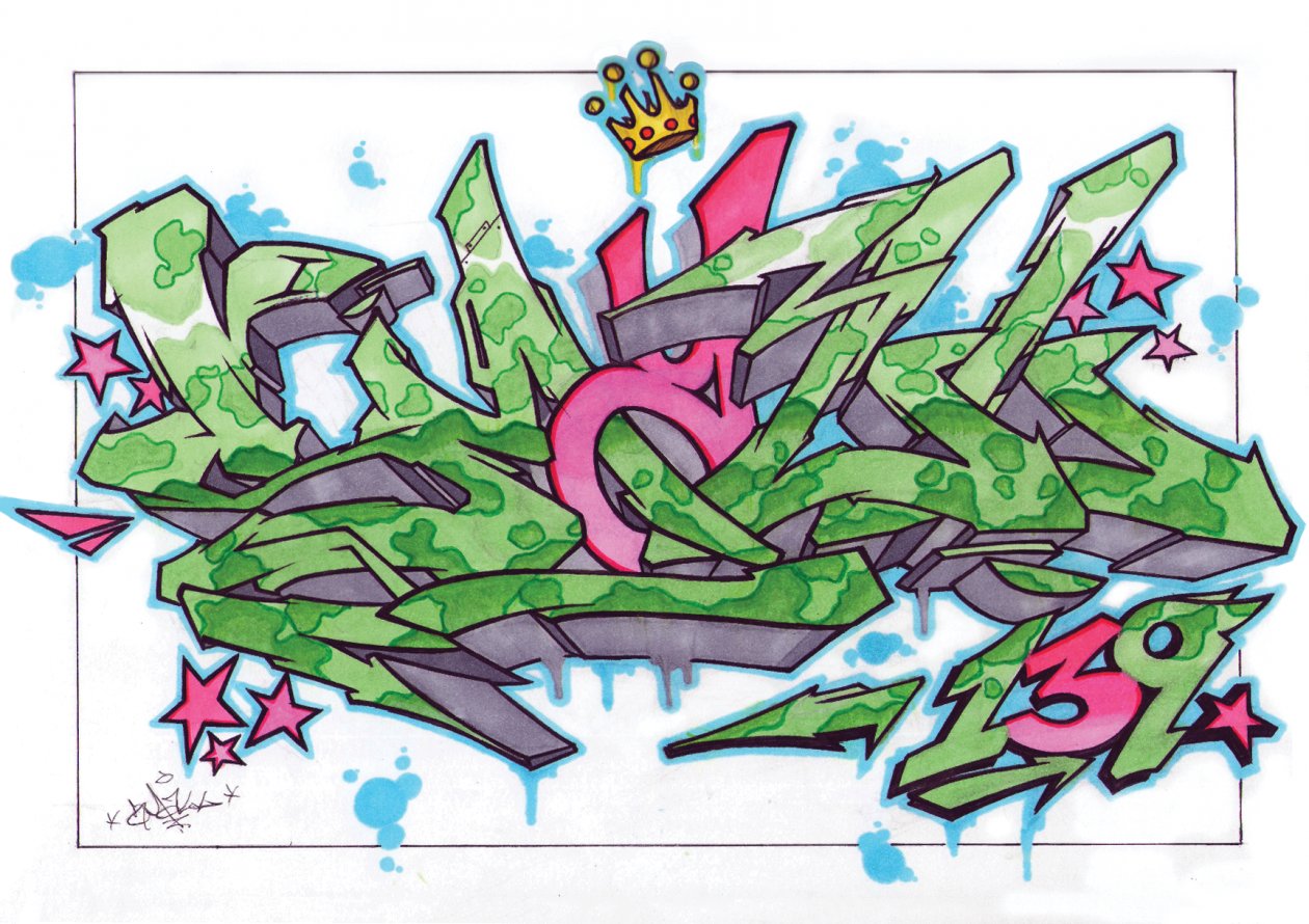 Graffiti Sketch in Aktau - Photo by Small139 - Sketch, WildStyle, Small139 (2014)